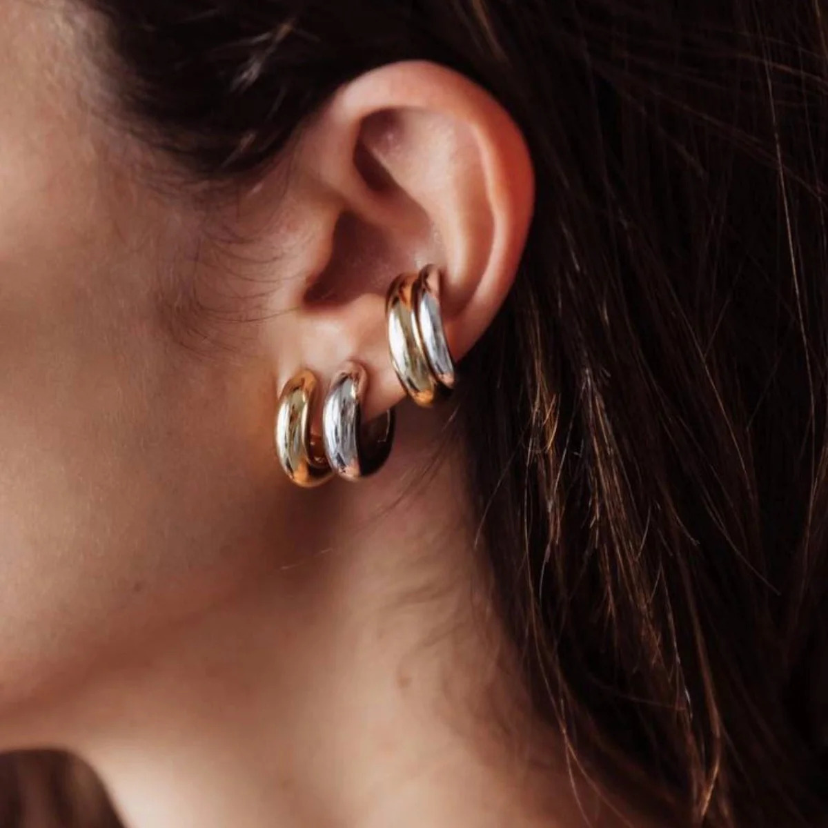 bonnie small chunky hoop earrings