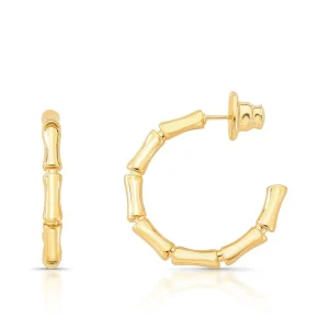 christy gold bamboo hoop earrings