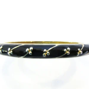 jodie black enamel cuff with gold drops