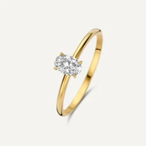 evelyn open oval ring with zircon