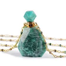 breeze perfume necklace – gold green quartz